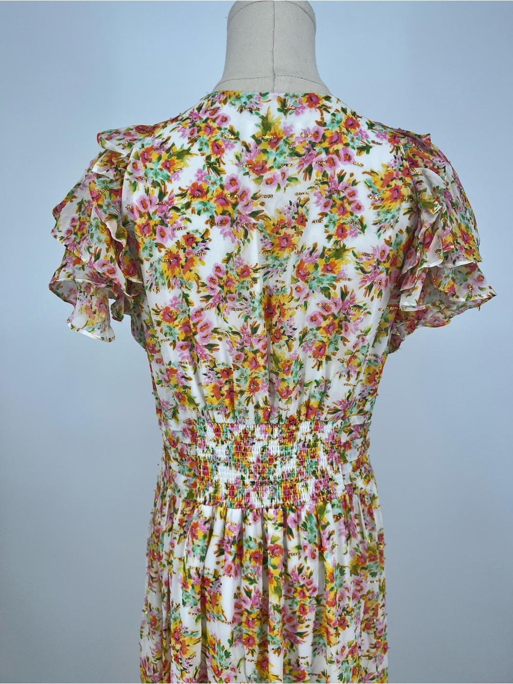 Shoshanna Lucinda floral maxi dress in Optic Lemon Gold print | 8 - Picture 9 of 14